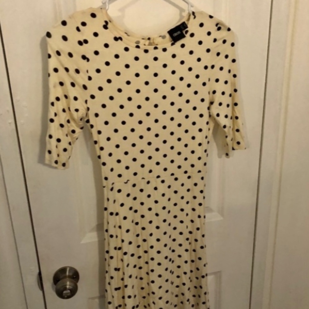 ASOS Cream & Black Polkadot Mini Dress